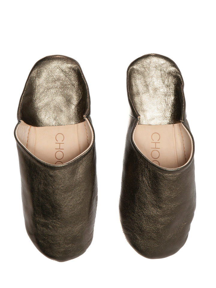 Platinum Moonlit - Leather Slippers by Faz