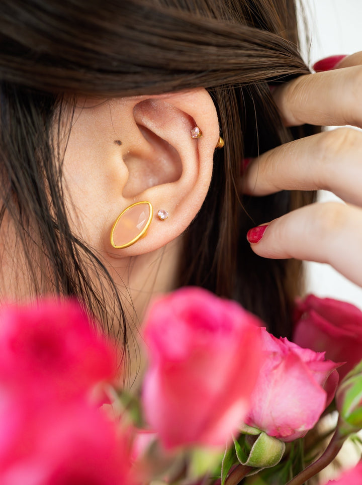 Mila Leaf Earrings - Gold by Ash & Rose