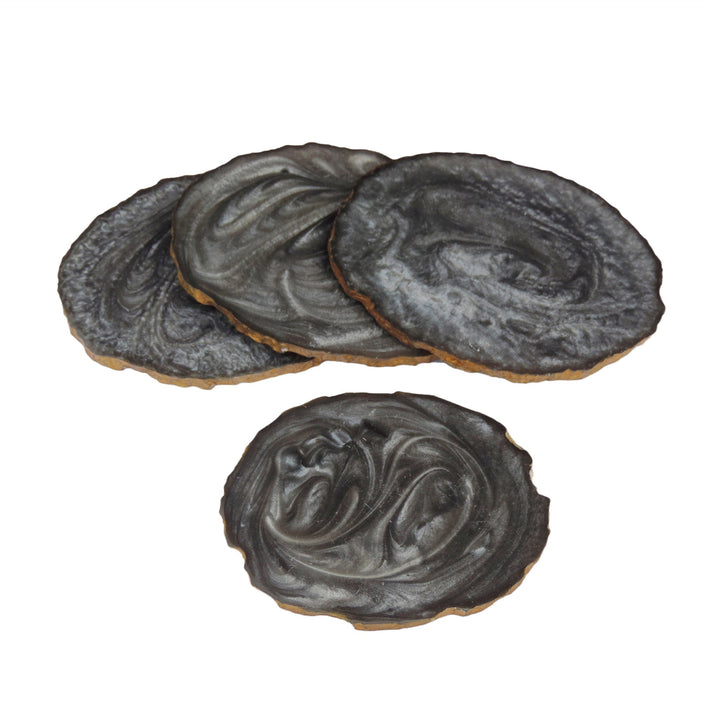 Glamour Resin Coaster in Grey & Gold, Set of 4 by Trunkin