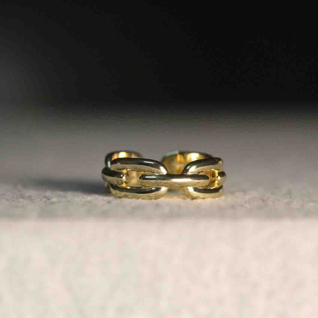 14k Bold Chain Gold Ring by VicStonenNYC Fine Jewelry