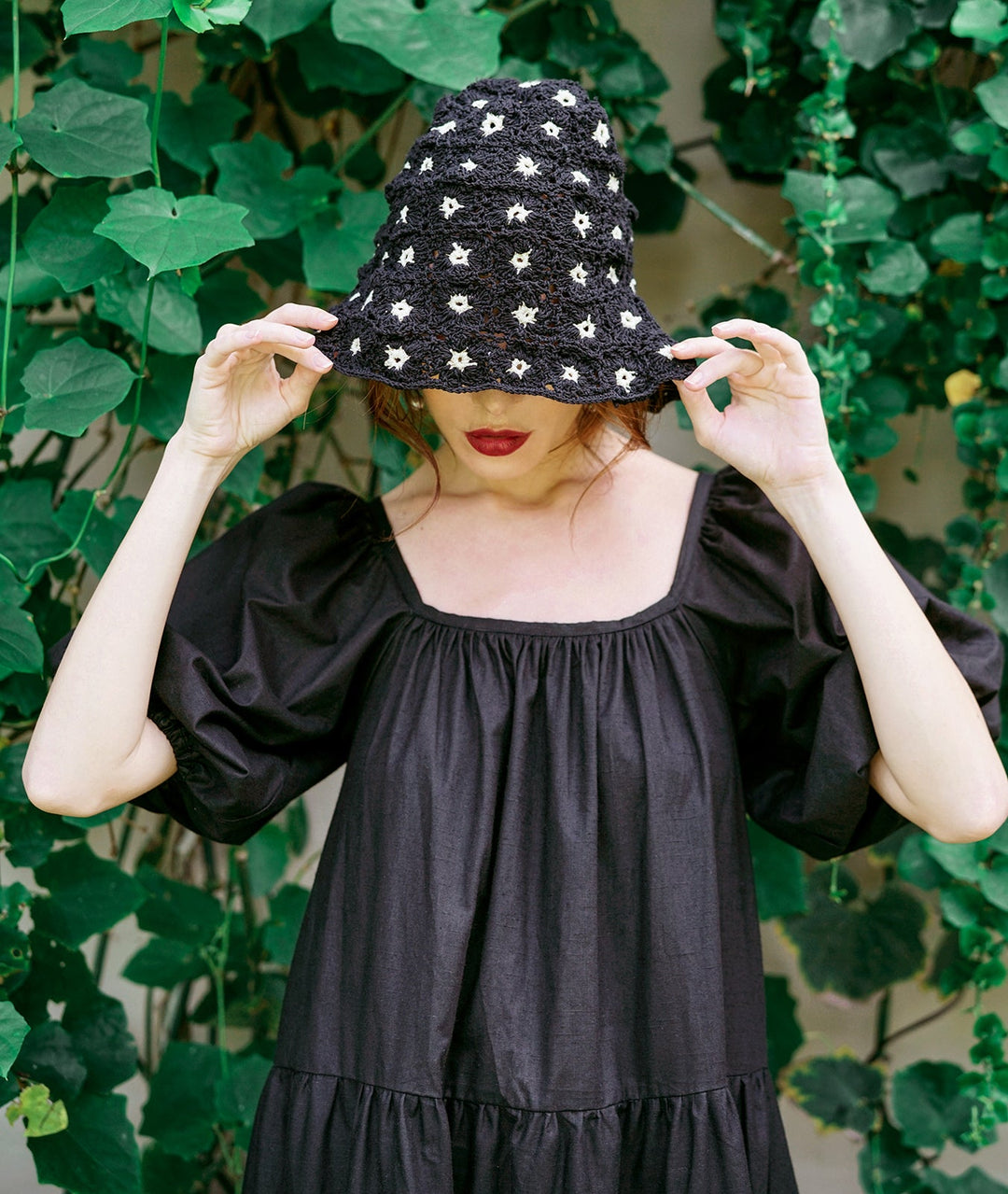 ROSEMARY Cotton Prairie Dress, in Black by BrunnaCo