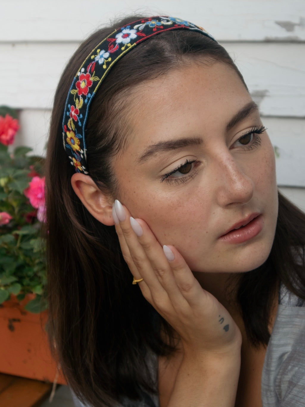 Rebecca Embroidered Headband by Ash & Rose