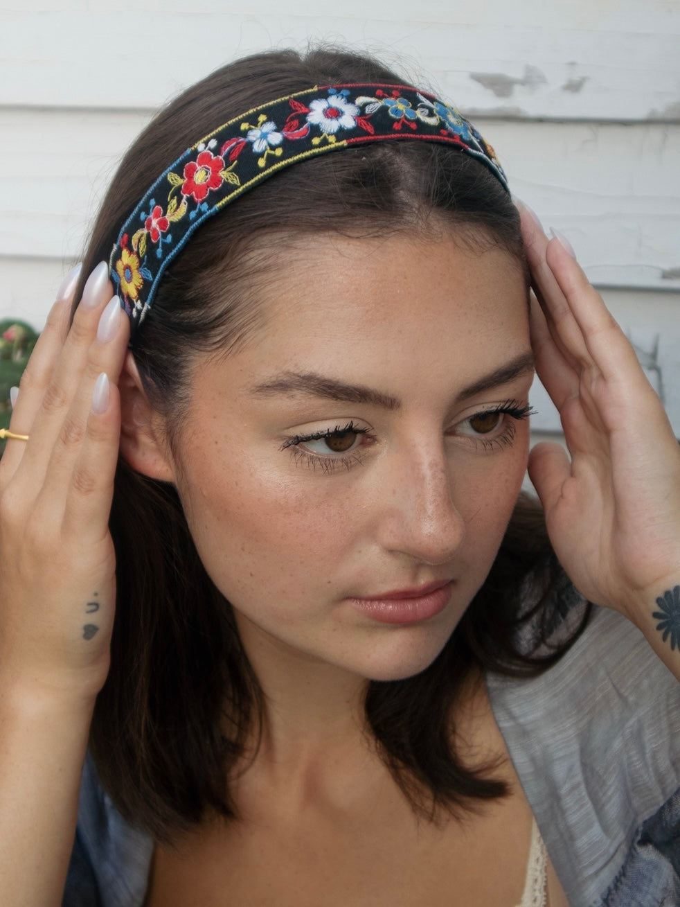 Rebecca Embroidered Headband by Ash & Rose