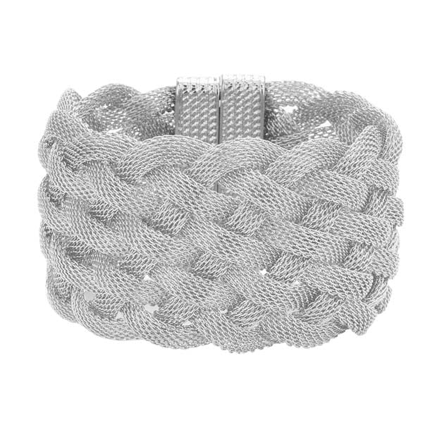 Braided Metal Mesh Detail Magnetic Bracelet by Madeline Love