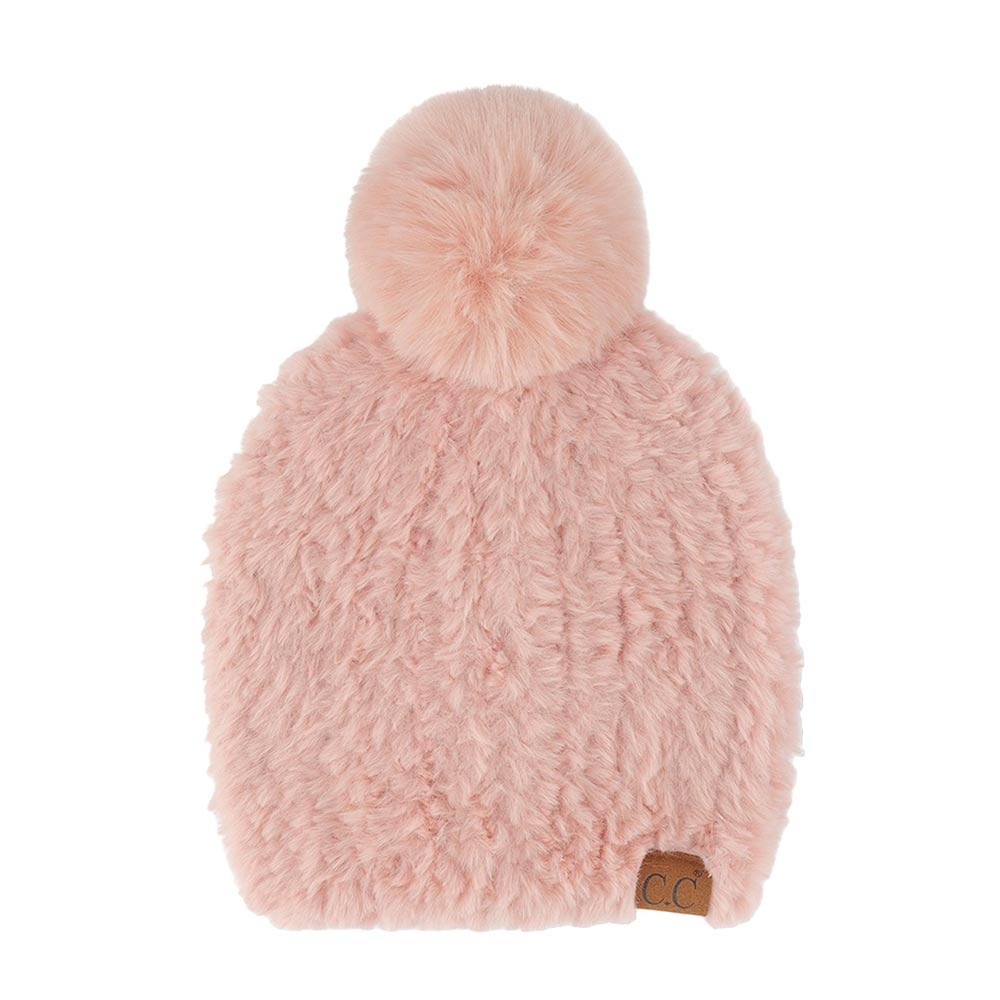 C.C Faux Fur Pom Beanie by Madeline Love