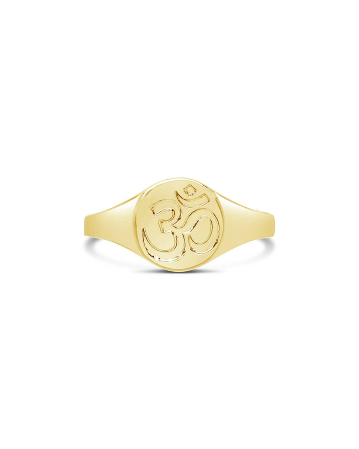 Om Engraved Signet Ring by Sterling Forever