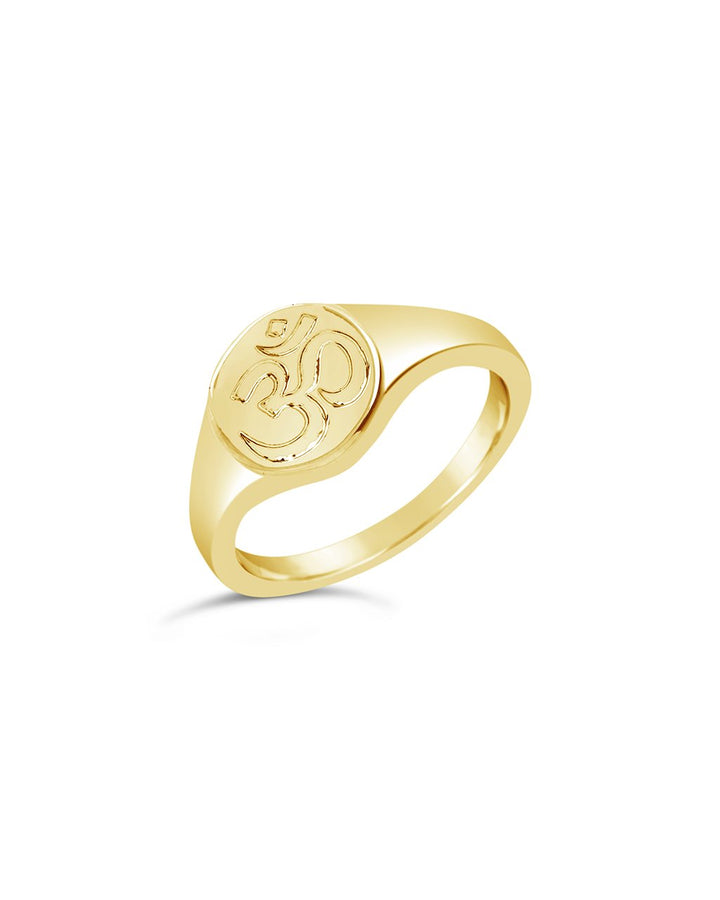 Om Engraved Signet Ring by Sterling Forever