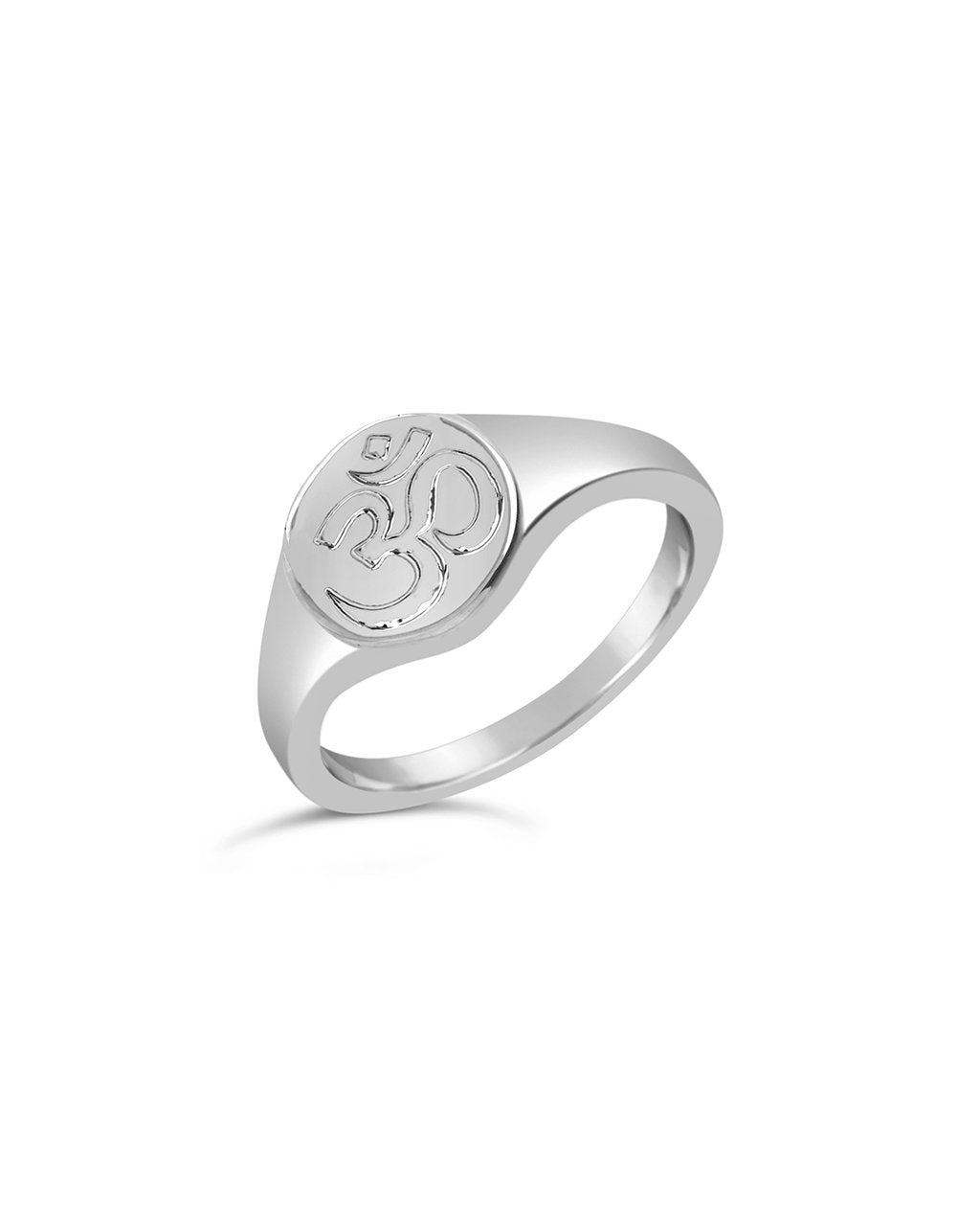 Om Engraved Signet Ring by Sterling Forever