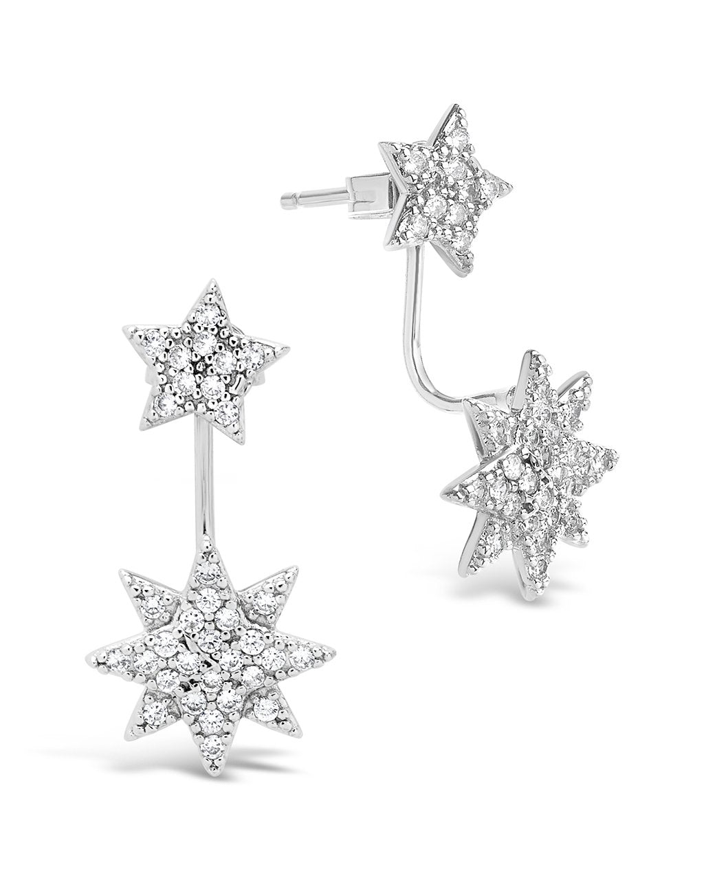 CZ Starburst Jacket Earrings by Sterling Forever