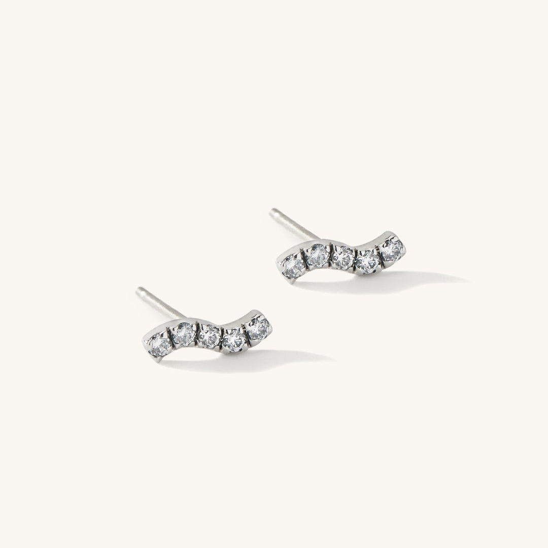 The Paradise Wave Stud Earrings by Ora Ana