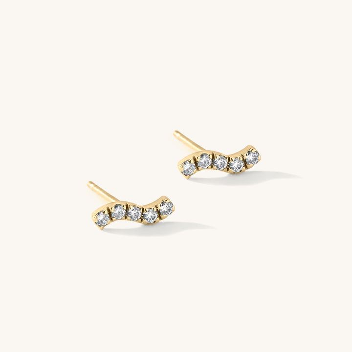 The Paradise Wave Stud Earrings by Ora Ana