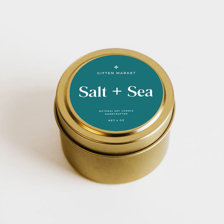 Salt & Sea Gold Travel Candle by Giften Market