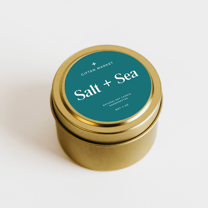 Salt & Sea Gold Travel Candle by Giften Market