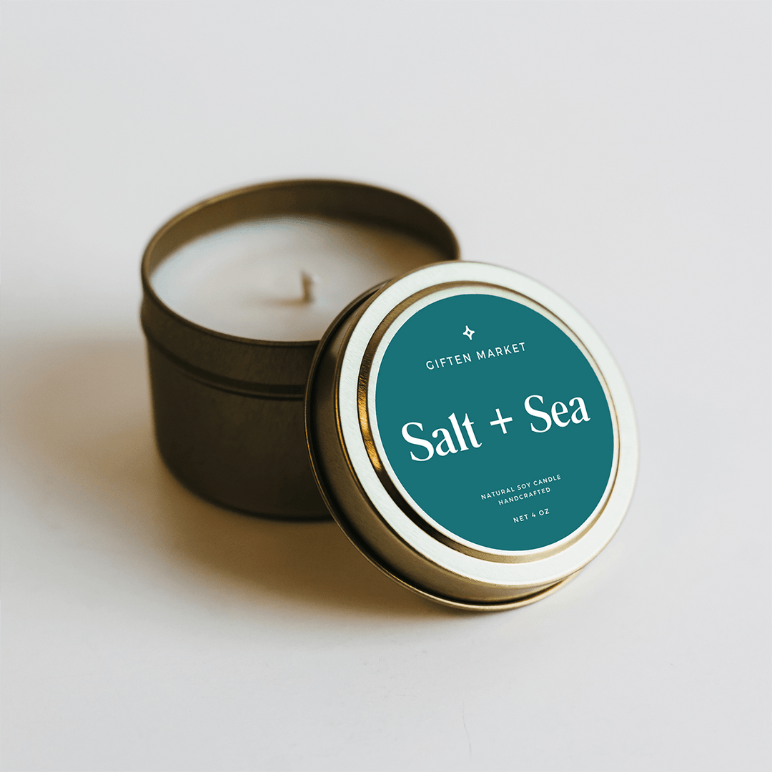 Salt & Sea Gold Travel Candle by Giften Market