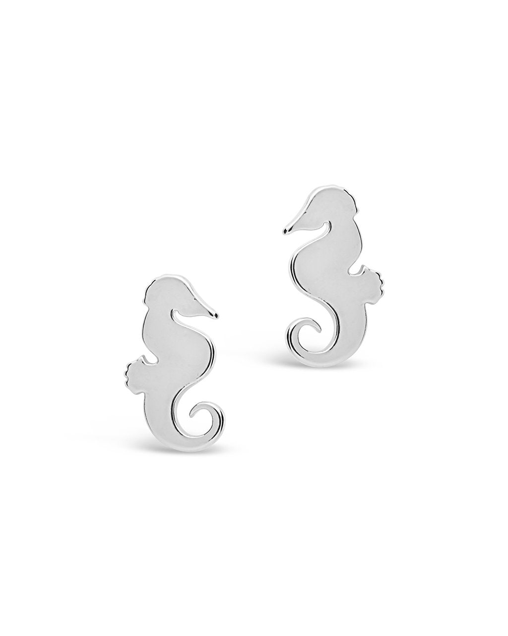 Sterling Silver Seahorse Studs by Sterling Forever