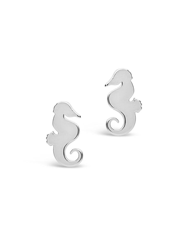 Sterling Silver Seahorse Studs by Sterling Forever