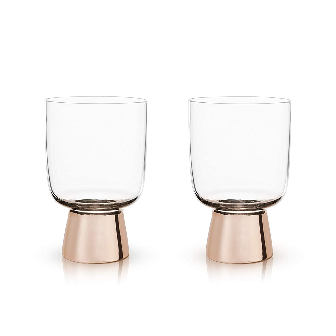 Set of 2 Raye Copper Footed Cocktail Tumblers in Gift Box | Gift for Her by The Bullish Store