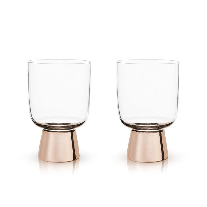 Set of 2 Raye Copper Footed Cocktail Tumblers in Gift Box | Gift for Her by The Bullish Store