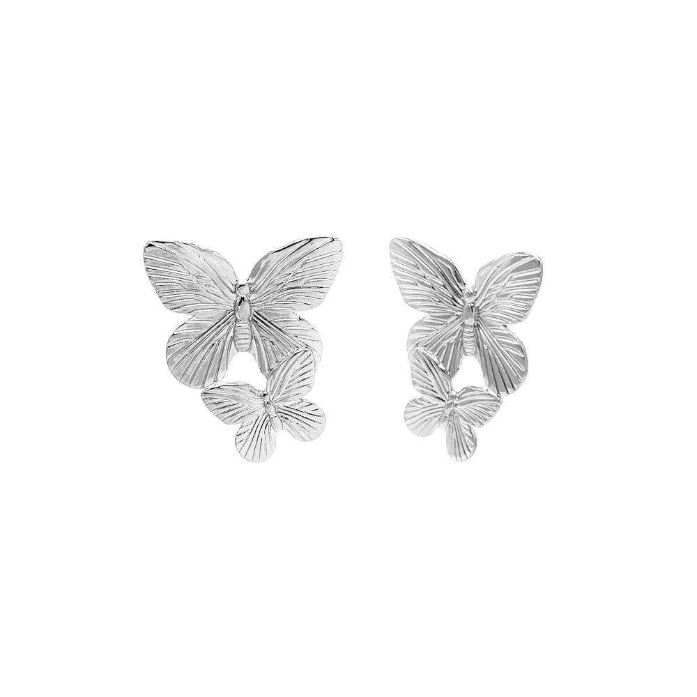 Double Graduated Butterfly Statement Stud Earring by By Adina Eden