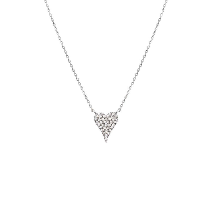 Pave CZ Elongated Heart Necklace by By Adina Eden