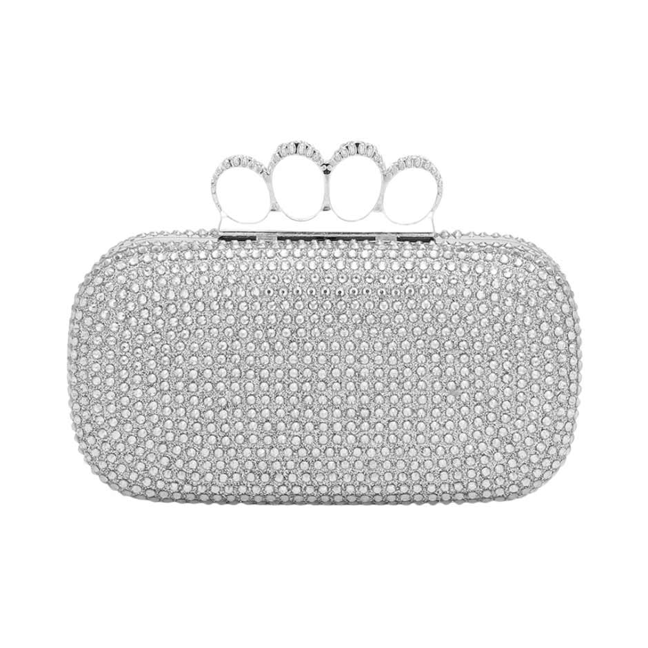 Bling Rectangle Evening Clutch Crossbody Bag by Madeline Love