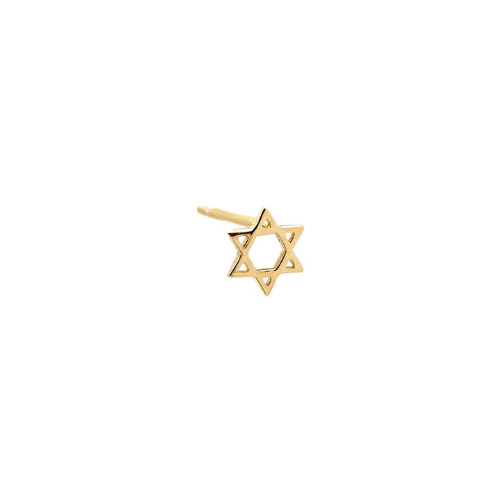 Solid Mini Star of David Stud Earring 14K by By Adina Eden