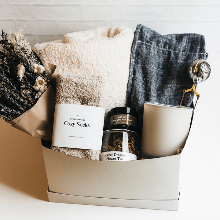 Comfort & Care Gift Box - Cream + Blue by Giften Market