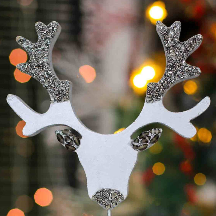 Oh Deer! Beaded Christmas | Winter Table Decor in Silver by Trunkin