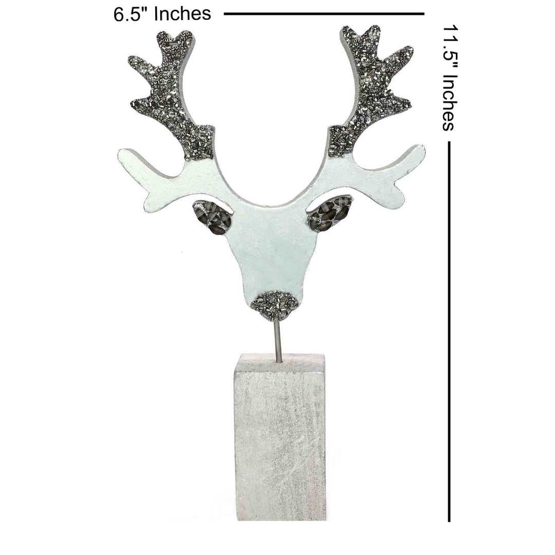 Oh Deer! Beaded Christmas | Winter Table Decor in Silver by Trunkin