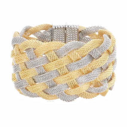 Braided Metal Mesh Detail Magnetic Bracelet by Madeline Love