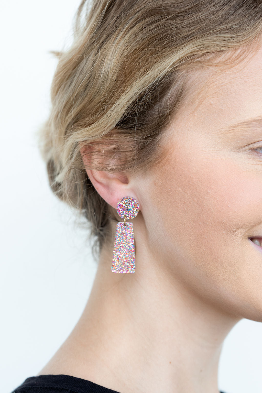 Mia Earrings - Rainbow Glitter by Spiffy & Splendid