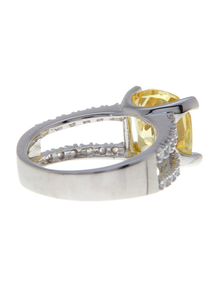 Sterling Silver Britney's Engagement Ring in Canary by Sterling Forever