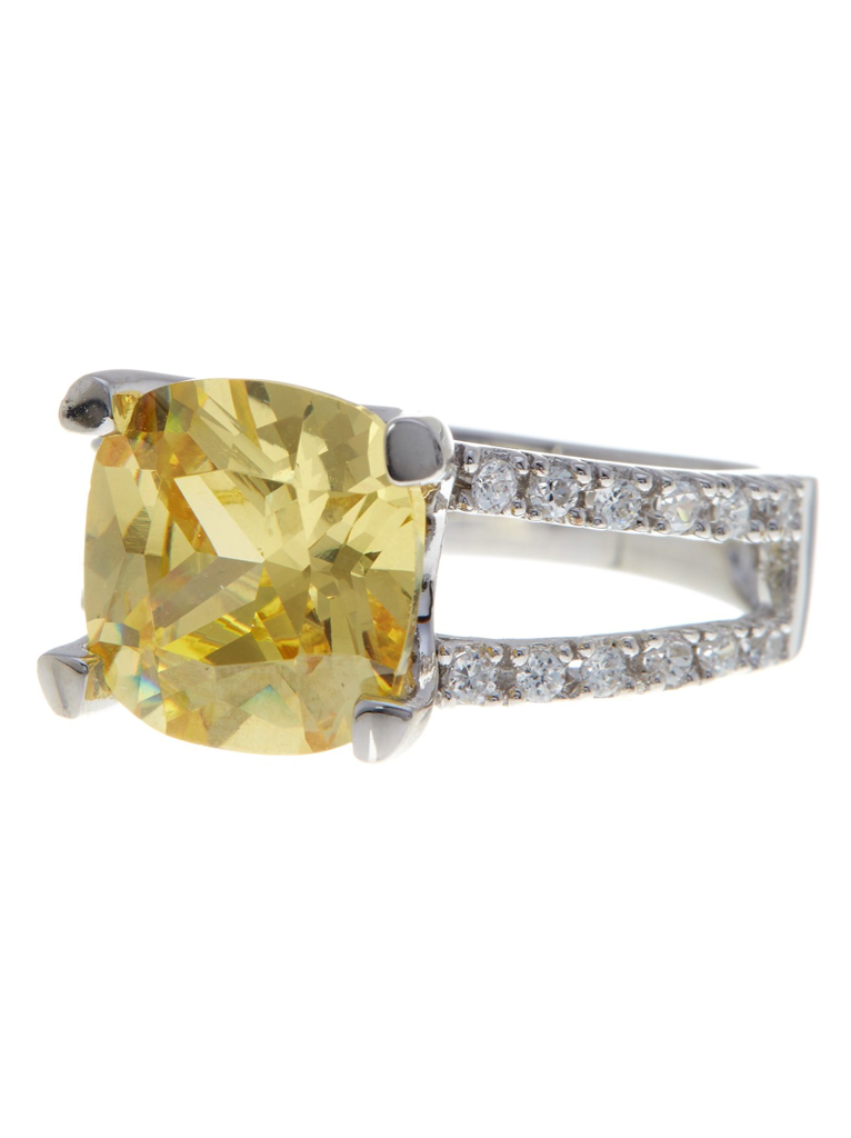 Sterling Silver Britney's Engagement Ring in Canary by Sterling Forever