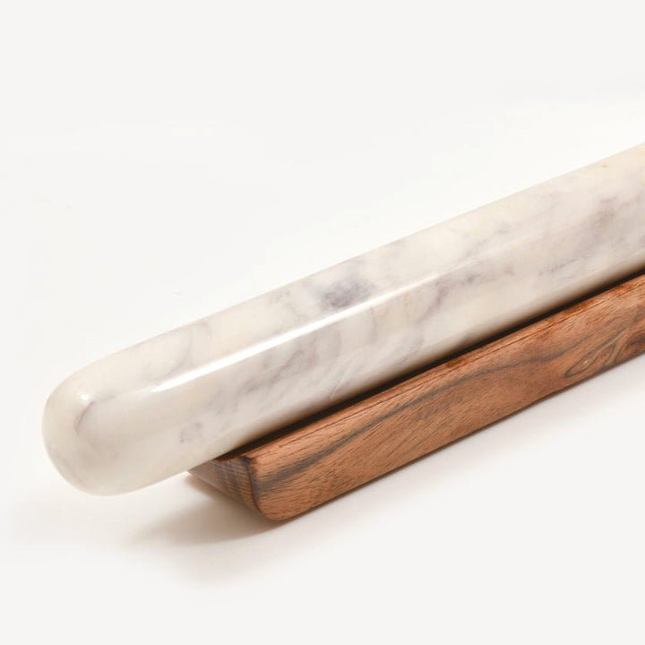 Marble Rolling Pin and Wood Base by Verve Culture