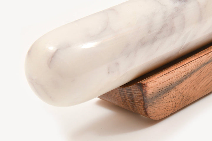 Marble Rolling Pin and Wood Base by Verve Culture