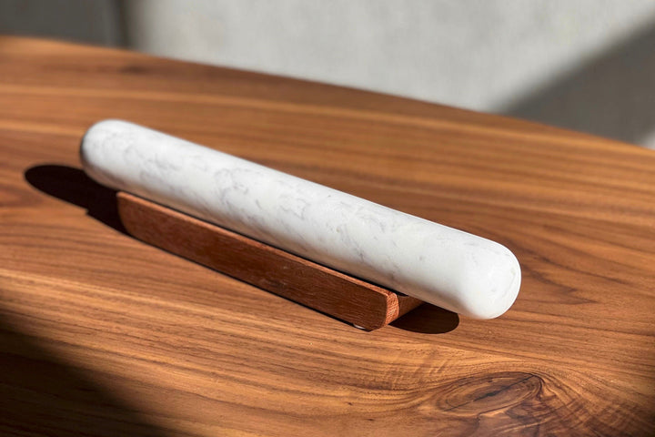 Marble Rolling Pin and Wood Base by Verve Culture