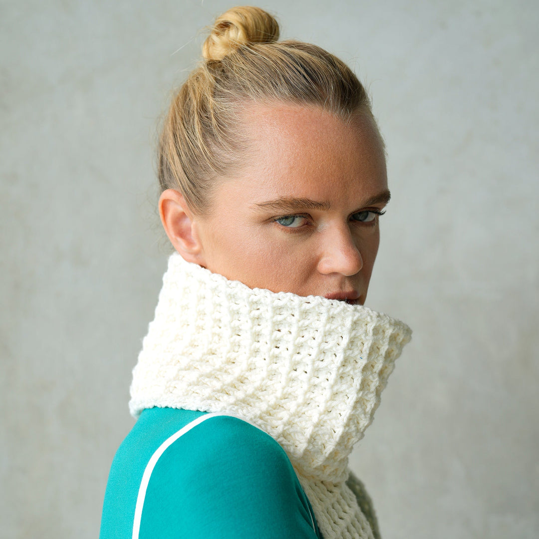 WAFFLE Crochet Scarf in Off White by BrunnaCo