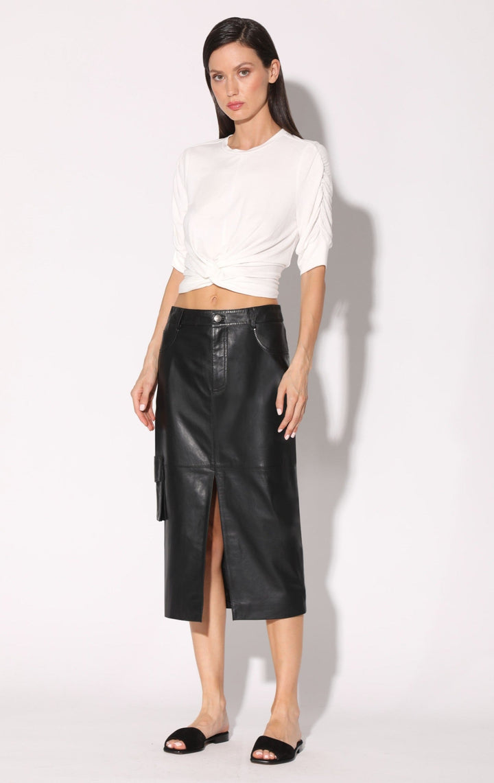 Selene Skirt, Black - Leather by Walter Baker