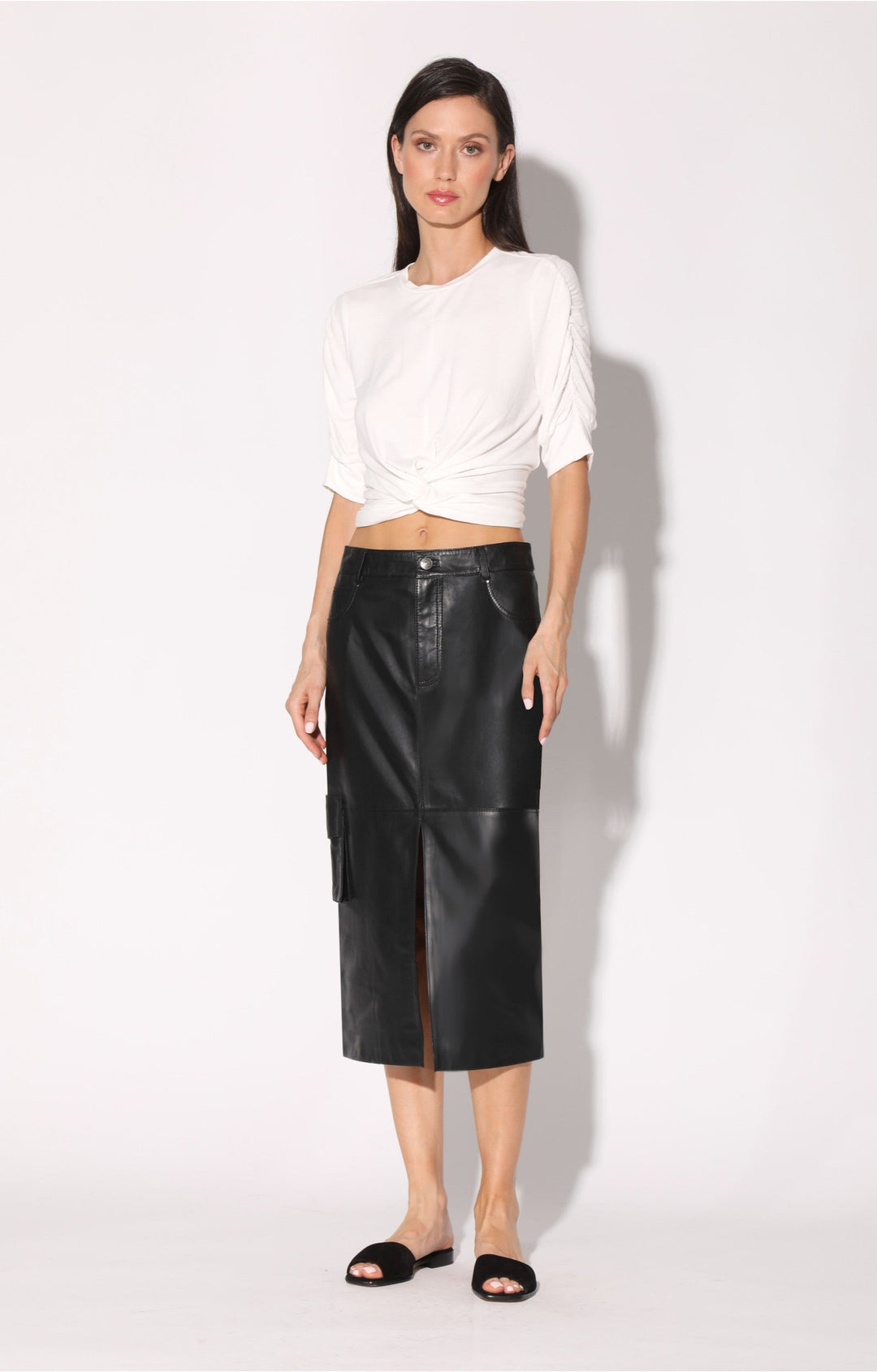 Selene Skirt, Black - Leather by Walter Baker