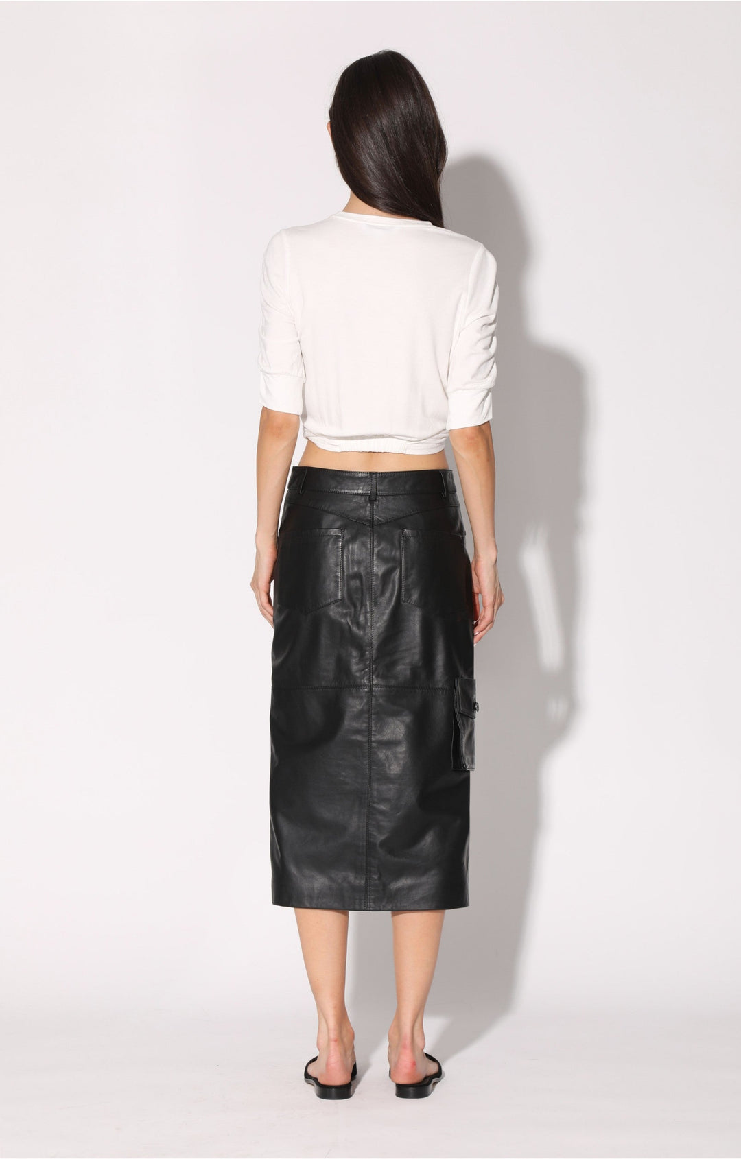 Selene Skirt, Black - Leather by Walter Baker