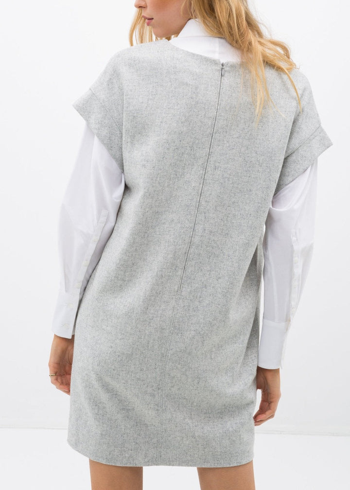 Women's Casual Heather Grey V-Neck Dress by Shop at Konus