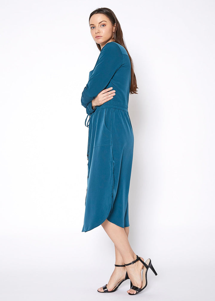 Women's Long Mock Neck Shirt Dress by Shop at Konus