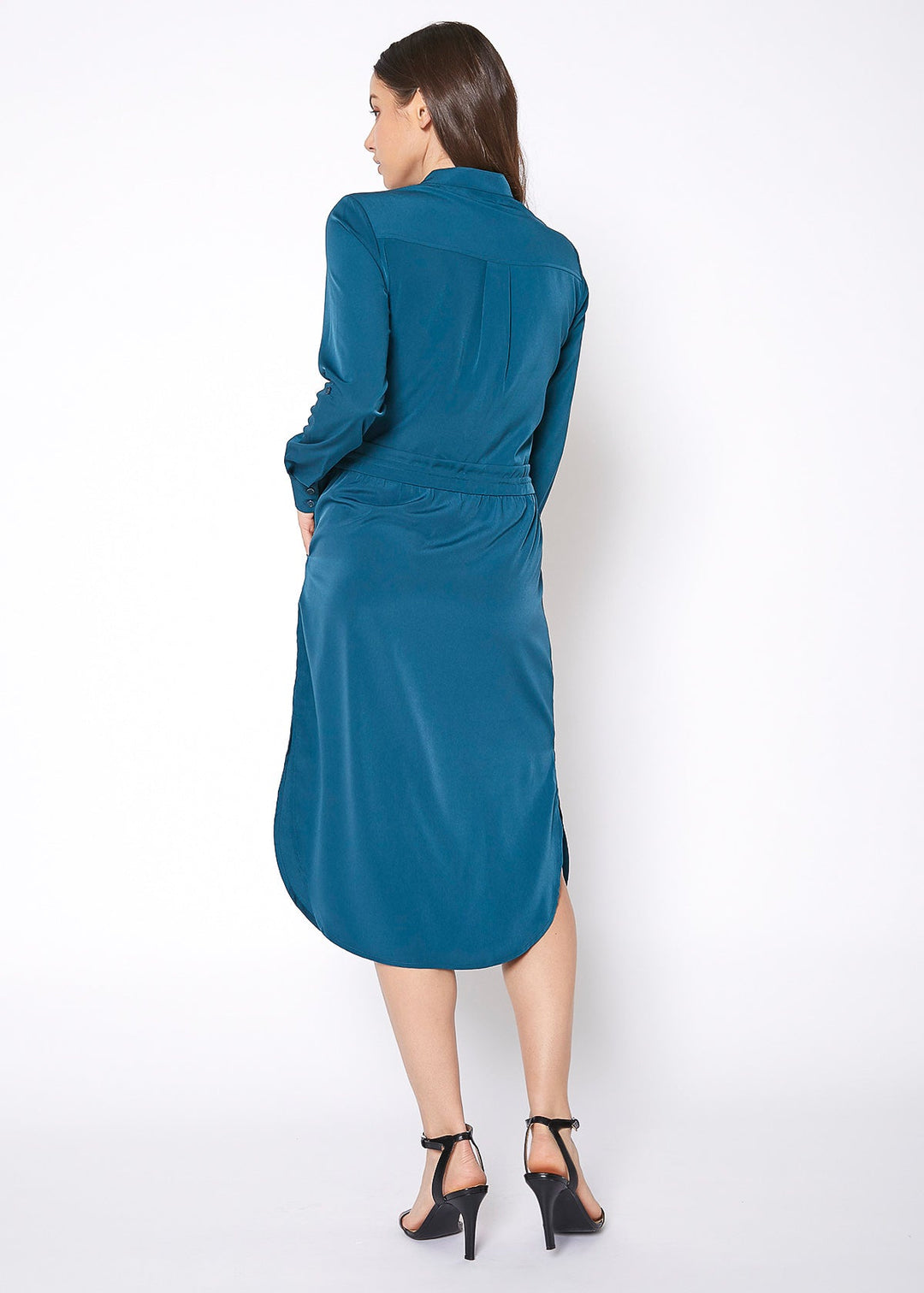 Women's Long Mock Neck Shirt Dress by Shop at Konus