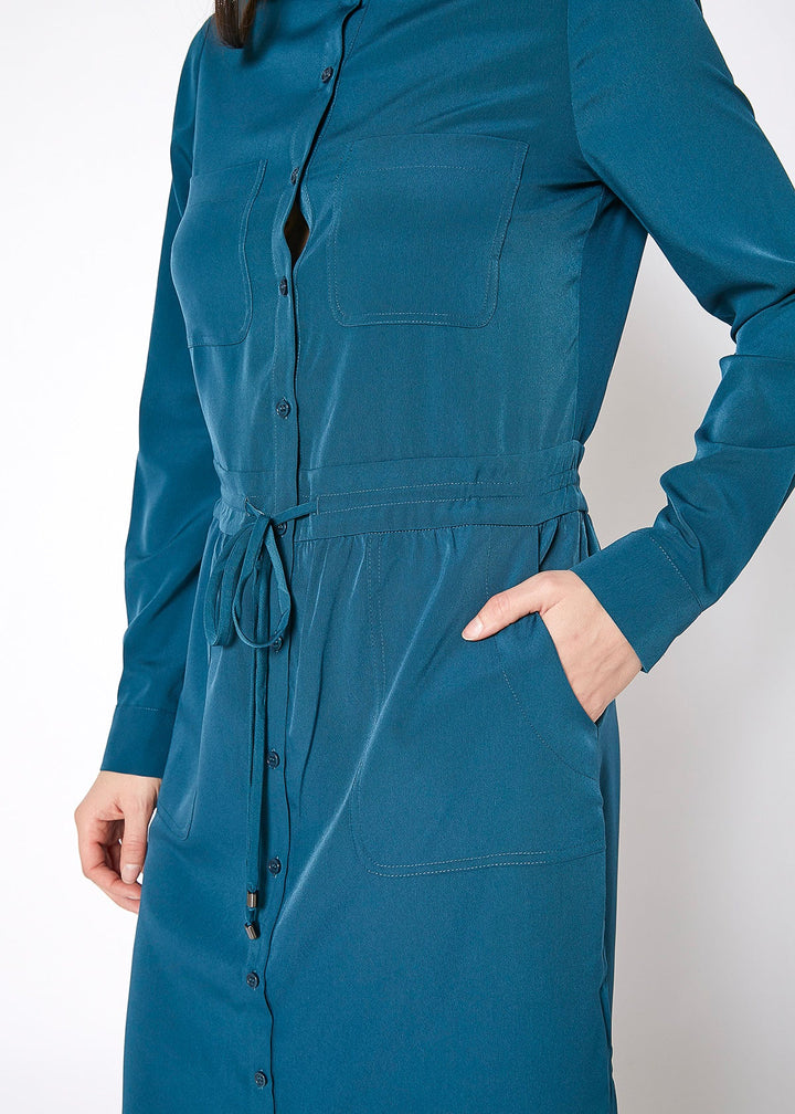 Women's Long Mock Neck Shirt Dress by Shop at Konus