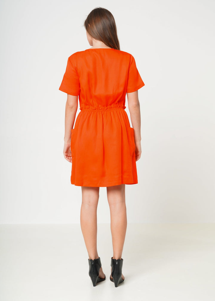 Women's Short Sleeve Utility Dress in Poppy by Shop at Konus