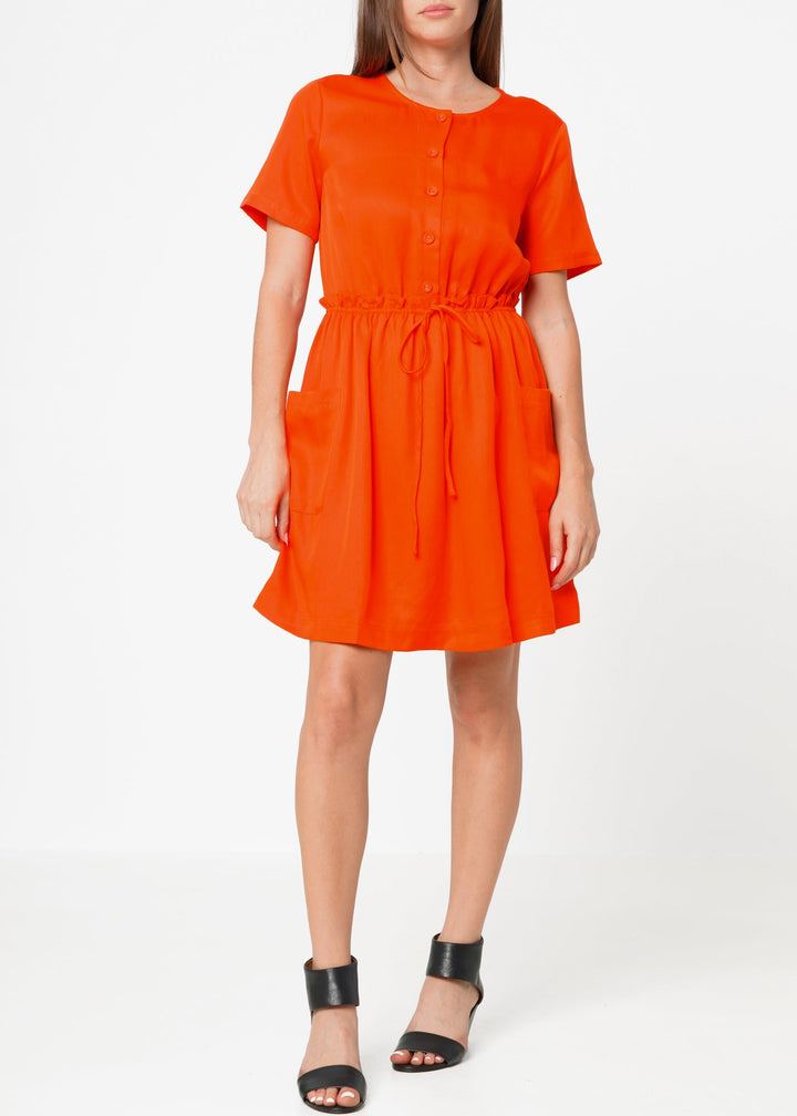 Women's Short Sleeve Utility Dress in Poppy by Shop at Konus