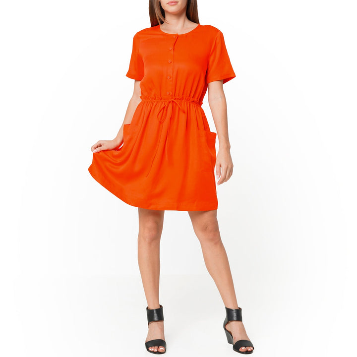 Women's Short Sleeve Utility Dress in Poppy by Shop at Konus