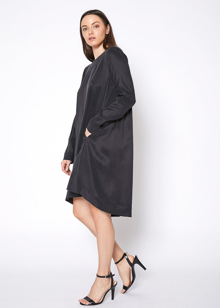 Women's Basic Long Sleeve Crew Neck Dress by Shop at Konus