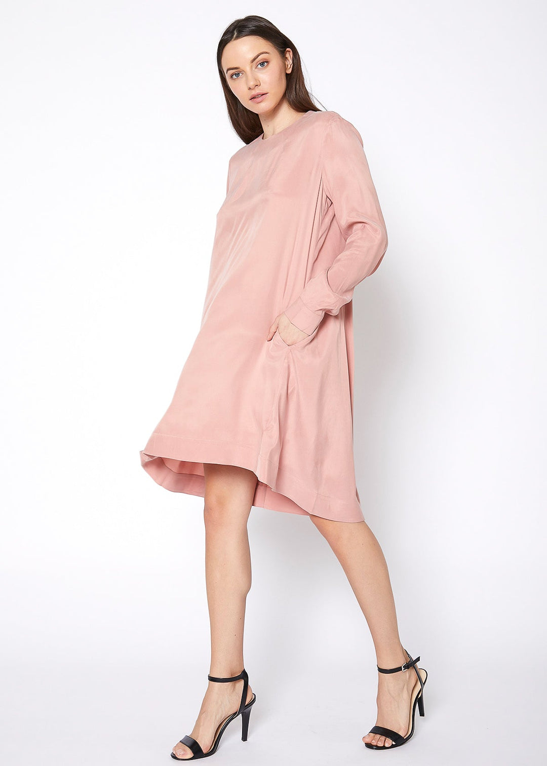 Women's Basic Long Sleeve Crew Neck Dress by Shop at Konus