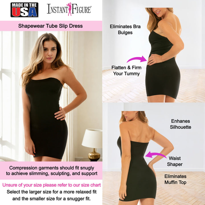 InstantFigure Shapewear Plus Size Tube Slip Dress WTS034C by InstantFigure - InstaSlim - InstantRecoveryMD